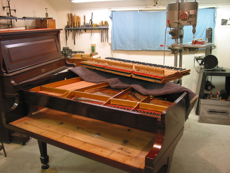 Piano being restored
